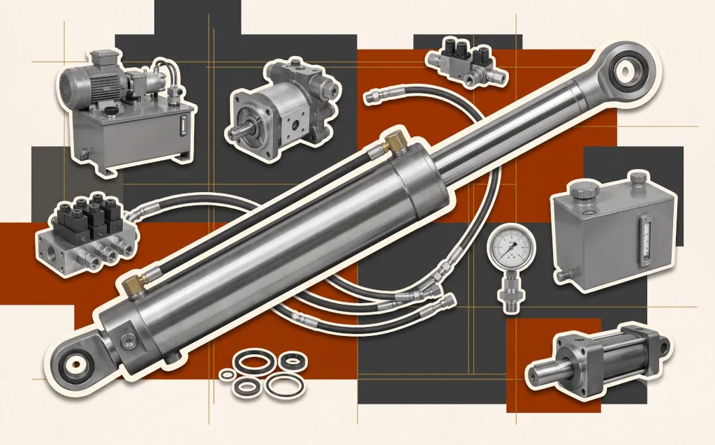 Hydraulic cylinders, pumps, and industrial components